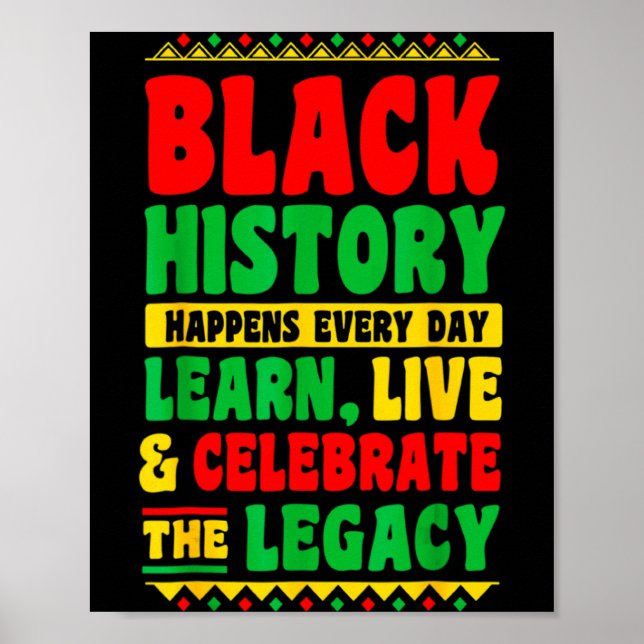Póster Black History Happens Every Day Learn Live Celebra (Frente)
