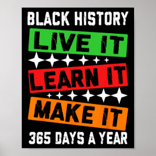 Póster Black History Month 2025 Live It Learn It Make