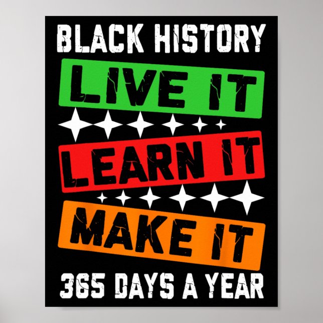 Póster Black History Month 2025 Live It Learn It Make (Frente)
