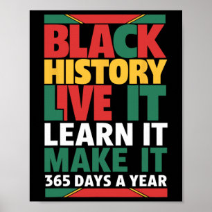 Póster Black History Month 2025 Live It Learn It Make