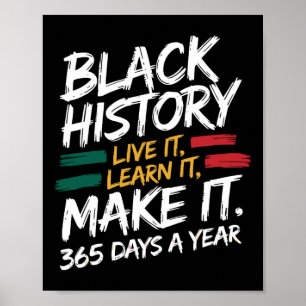 Póster Black History Month 2025 Live It Learn It Make