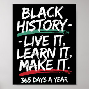 Póster Black History Month 2025 Live It Learn It Make
