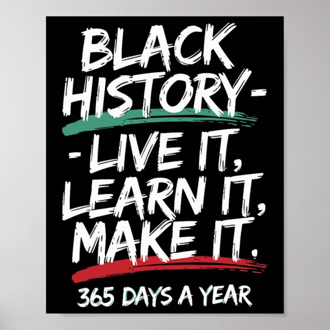 Póster Black History Month 2025 Live It Learn It Make (Frente)