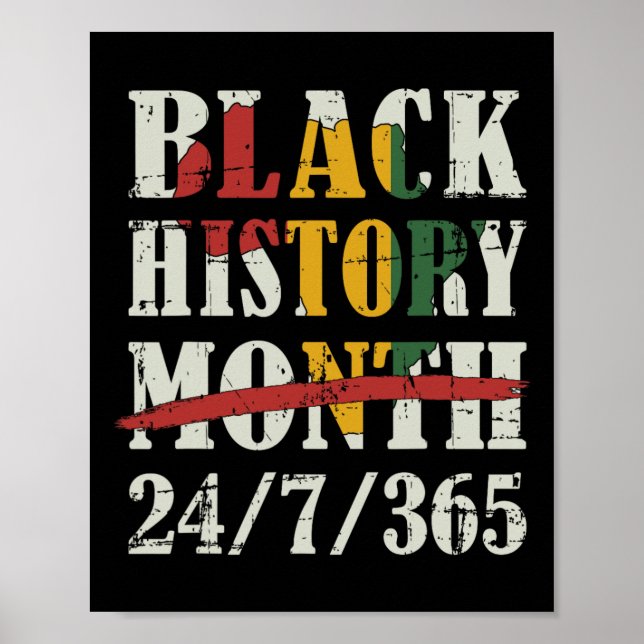 Póster Black History Month 247365 With African Map Flag  (Frente)