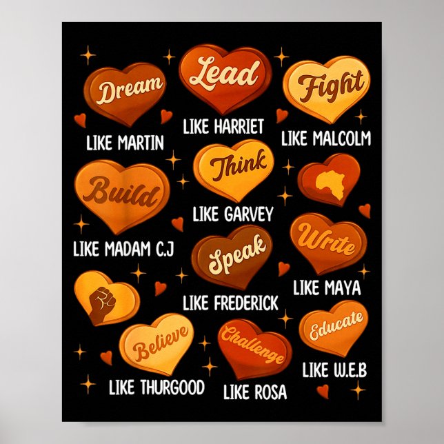 Póster Black History Month Black Leaders African American (Frente)