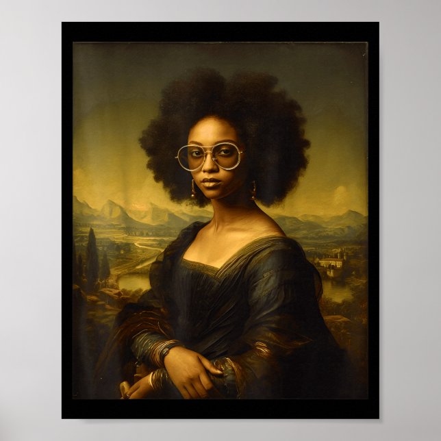 Póster Black History Month Black Mona Lisa African Americ (Frente)