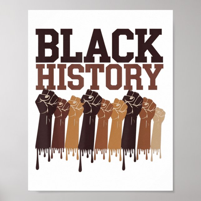 Póster Black History Month Hands Symbol Afro Motivation  (Frente)