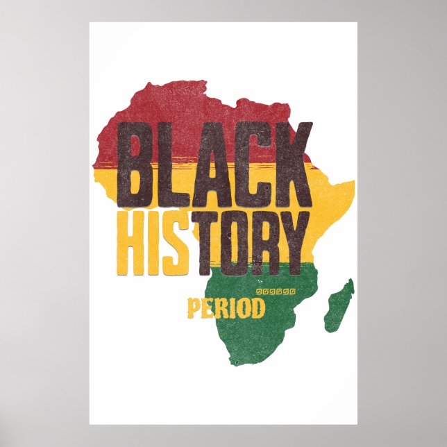Póster Black History Period Africa Map Teacher Legacy  (Frente)