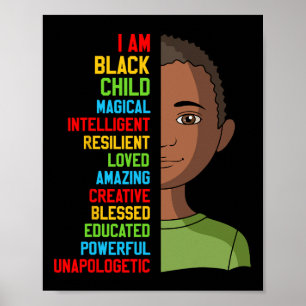 Póster Black History S Kids Im Black Child Month Boy Todd