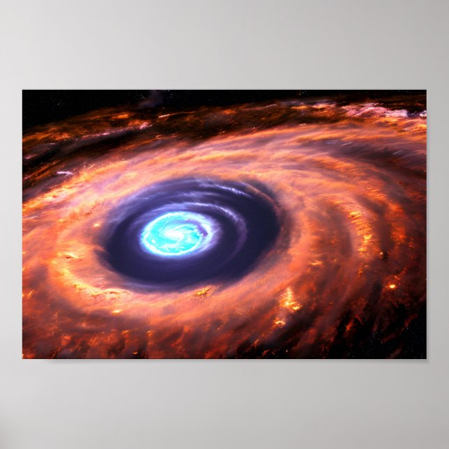 Póster Black Hole Galactic Explosion Universe Night Sky (Frente)