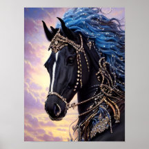Black Horse Equine Fantasy Digital Art