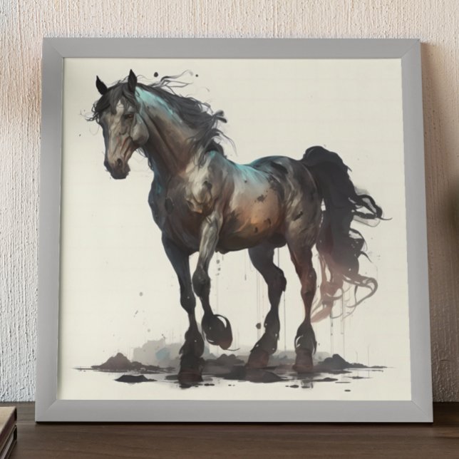 Póster Black Horse Modern Resumen de pintura (Subido por el creador)