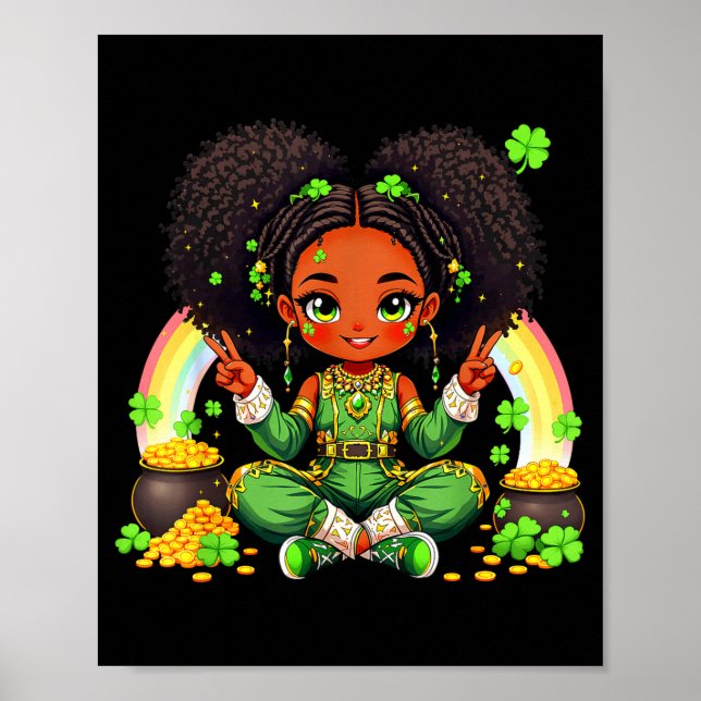 Póster Black Irish Afro Black Girl African American St Pa (Frente)