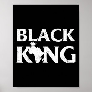Póster Black King African Map Black Pride Melanin Kids Me