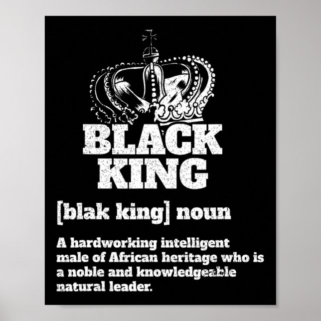 Póster Black King Definition Orgullo afroamericano negro (Frente)