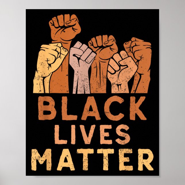 Póster Black Lives Blm Human Rights Black History Month  (Frente)