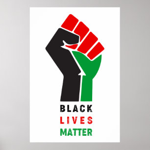 Póster Black Lives Matter levantó primer símbolo Africano