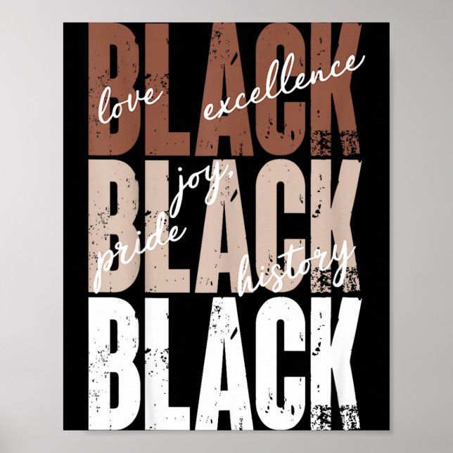 Póster Black Love Excellence Joy Pride Black History Afri (Frente)