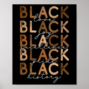 Póster Black Love Joy Excellence History Black Hist