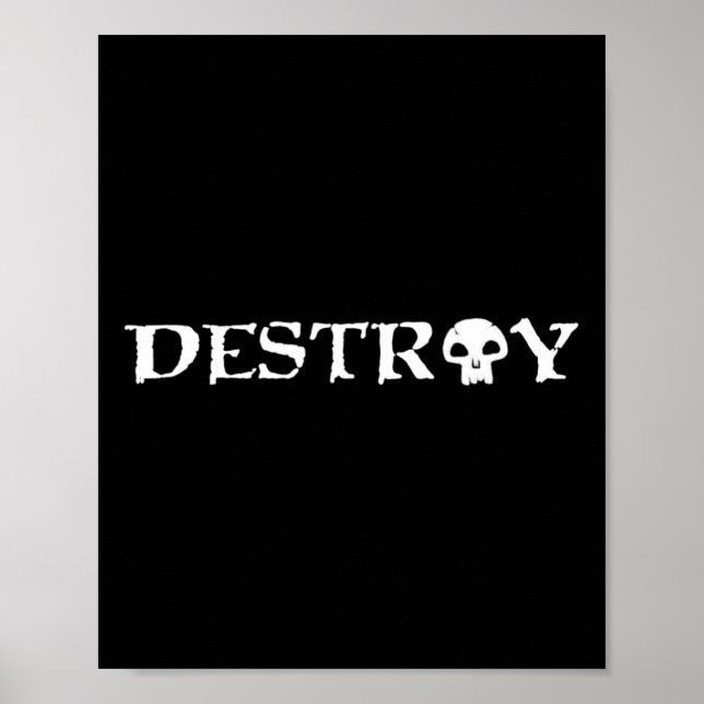 Póster Black Mana destroy' Tcg Magic Skateboarding Skate  (Frente)
