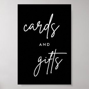 Póster Black Modern Cards and Gifts Boda 4x6