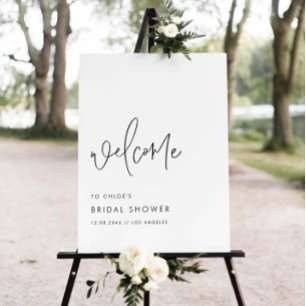 Póster Black Modern Handwrit Script Bridal Shower