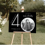 Póster Black Modern Photo 40th Birthday Welcome Sign<br><div class="desc">Bienvenidos a su celebración de 40 años con este impresionante cartel de bienvenida. Con un diseño elegante y de personalizable, esta plantilla le permite añadir fácilmente su propia foto y personalizar el texto, lo que lo convierte en un complemento perfecto a su decoración de 40 años. Ideal para entradas o...</div>