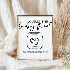 Póster Black Modern Simple Script Baby Guess Baby Food