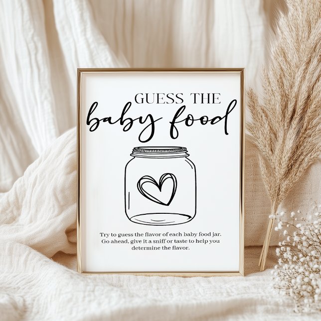 Póster Black Modern Simple Script Baby Guess Baby Food (Subido por el creador)