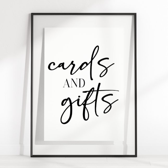 Póster Black Modern Simple Script Baby Shower Cards Gifts (Subido por el creador)