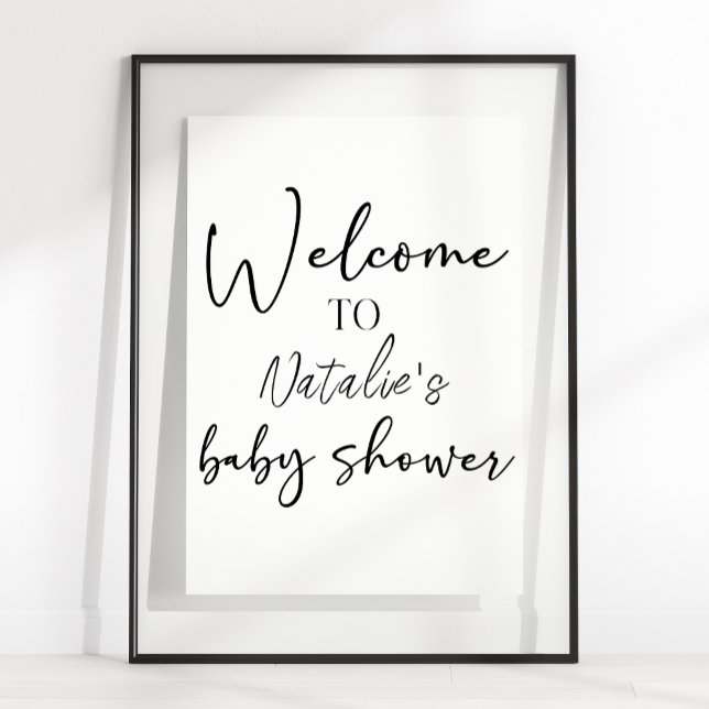 Póster Black Modern Simple Script Shower Sign (Subido por el creador)