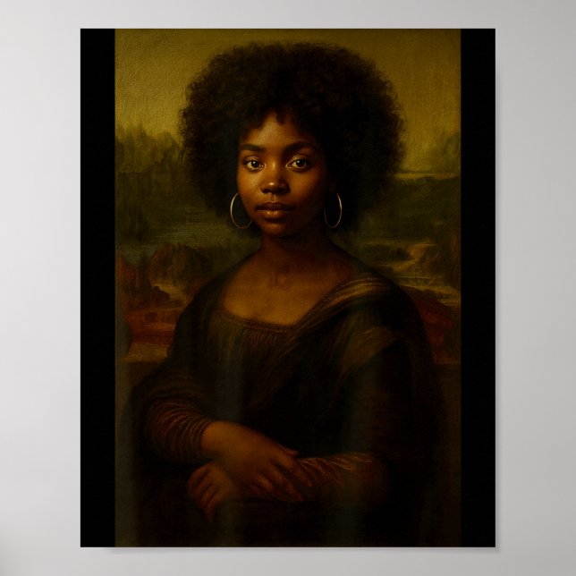 Póster Black Mona Lisa Afro African American Melanin Blac (Frente)