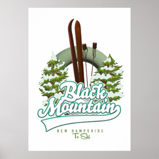 Póster Black Mountain New Hampshire Ski logo.