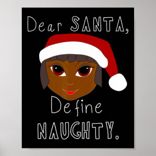 Póster Black mrs claus santa define familia negra travies