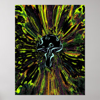 Póster Black Mushroom Tye Dye