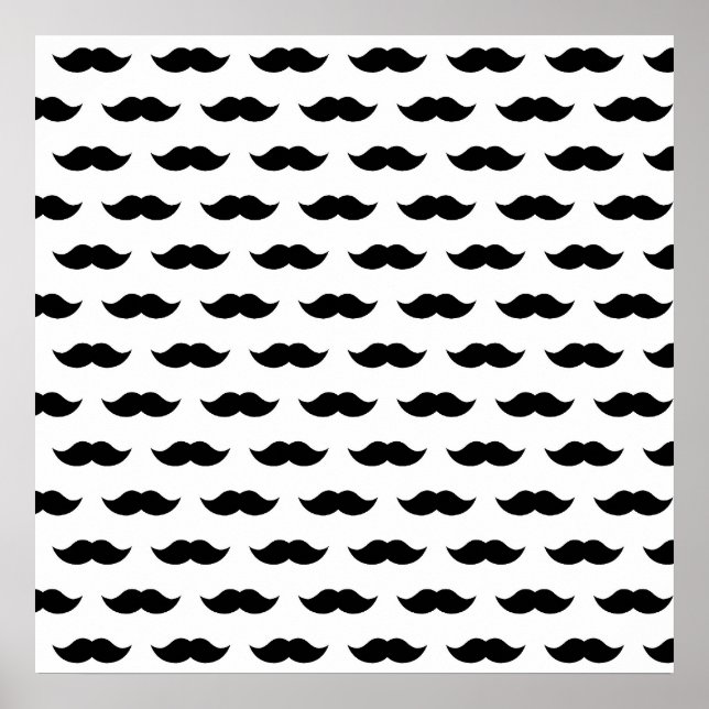 Póster Black Mustache Background (Frente)