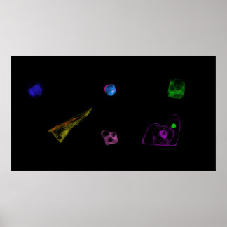 Póster Black Objects Minimalist Painting