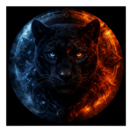 Póster Black Panther – Fire & Ice | Mystical Animal Fanta