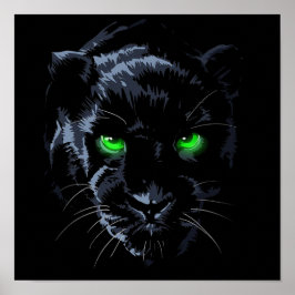 Póster Black Panther Green eye black