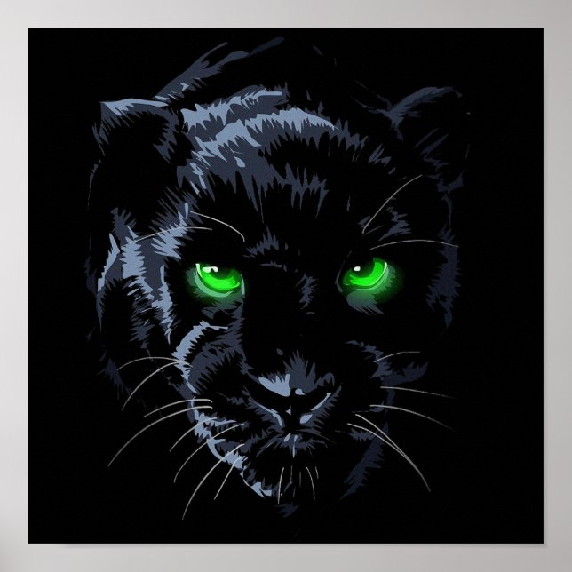 Póster Black Panther Green eye black (Frente)