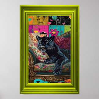 Póster Black Panther in a World of Color – Bold Contempor