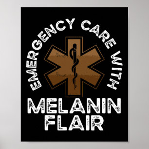 Póster Black Paramedic African American Ems Emt Black His