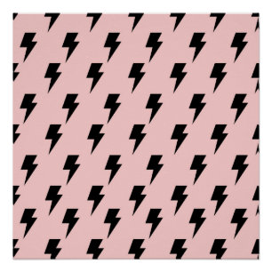 Póster Black Pink Lightning Y2K Indie Bold Wall Decour