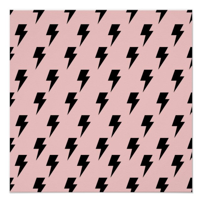 Póster Black Pink Lightning Y2K Indie Bold Wall Decour (Anverso)