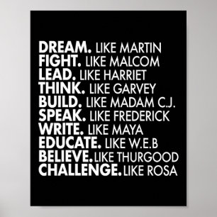 Póster Black Power Historic Black Leaders African Black H