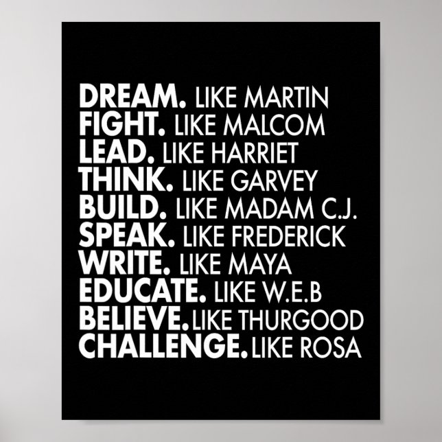 Póster Black Power Historic Black Leaders African Black H (Frente)