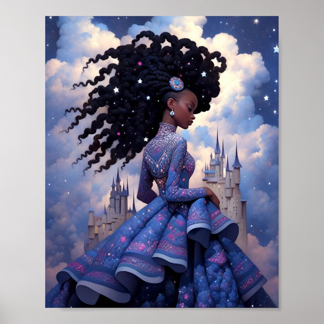 Póster Black Princess Fantasy Art (Frente)
