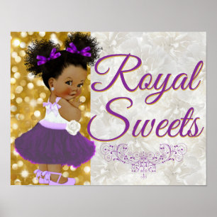 Póster Black Princess Purple & Gold Evento Royal Sweets