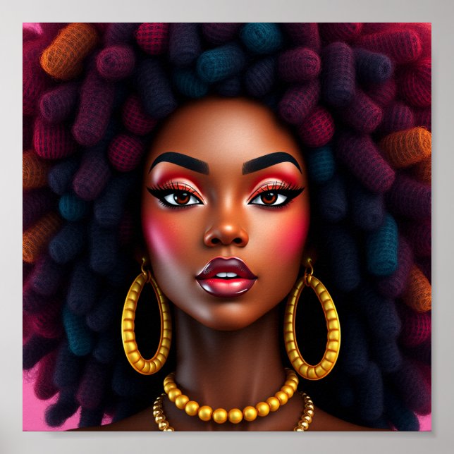 Póster Black queen, afrocentric, blacknificent, woman, me (Frente)