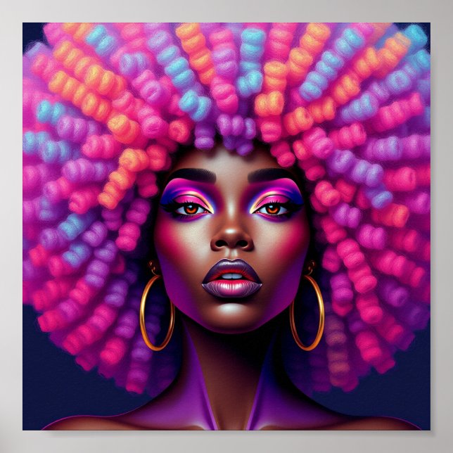 Póster Black queen, afrocentric, blacknificent, woman, me (Frente)